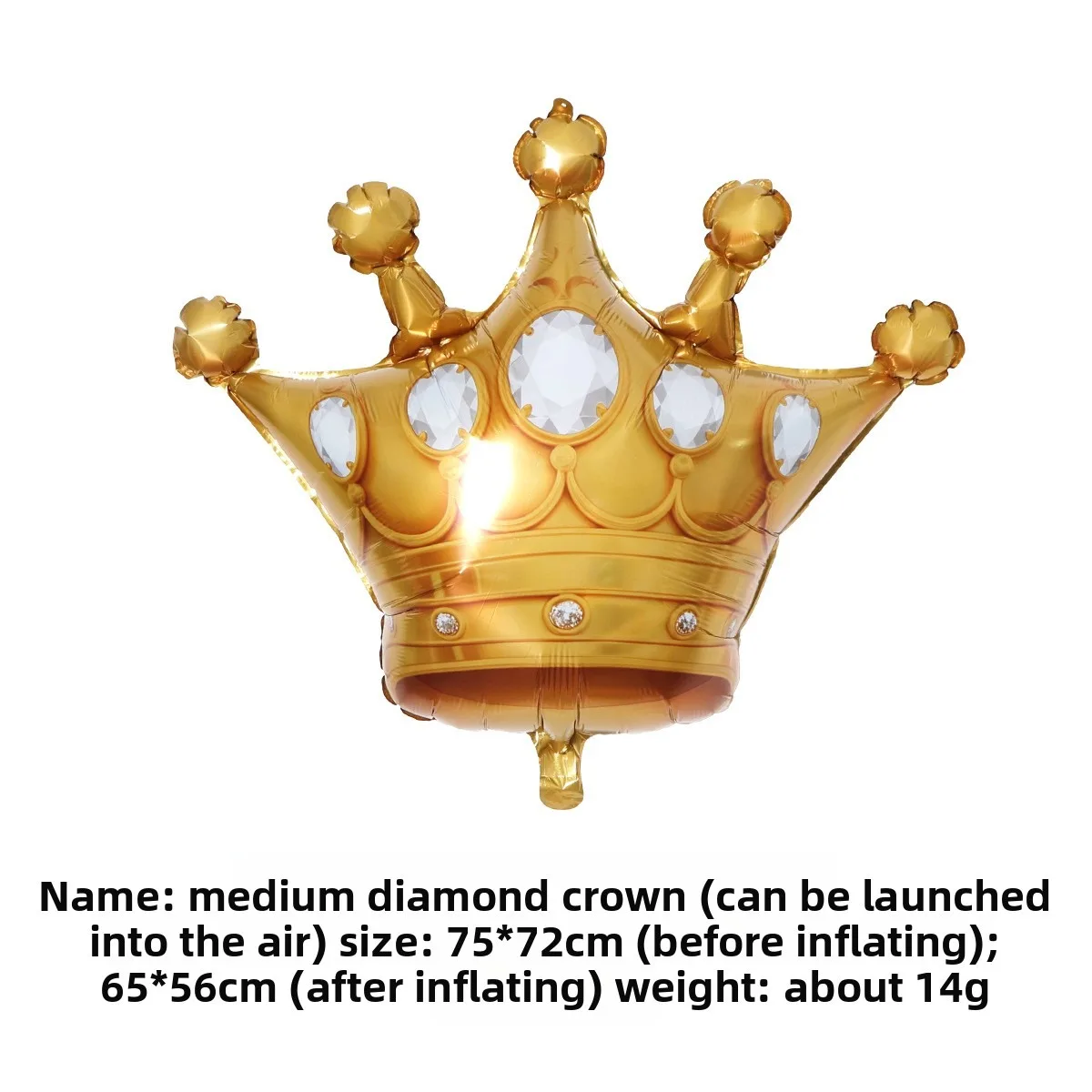 Gold Foil Crown Balloon Decoration for Celebrations and Parties