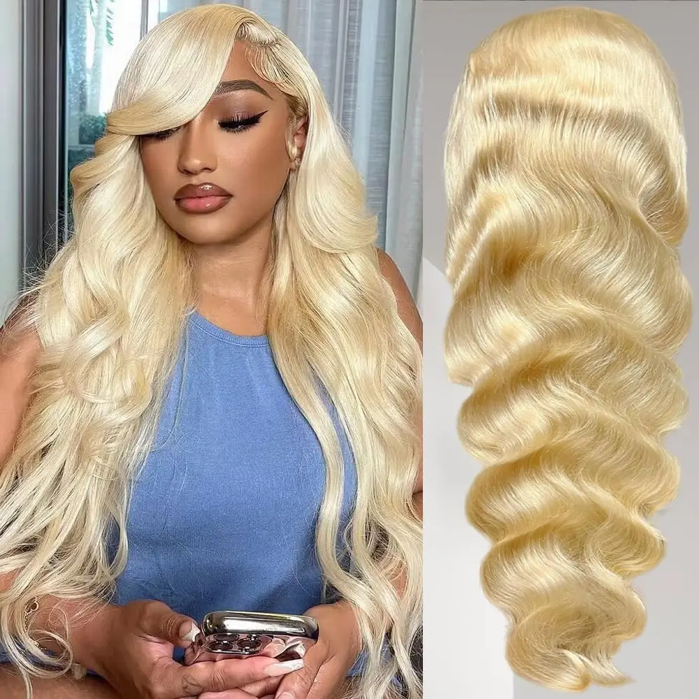 613 Lace Front Wig Human Hair 13x6 Transparent 200% Density Blonde Lace Front Wigs Human Hair Pre Plucked for Women 22 Inch