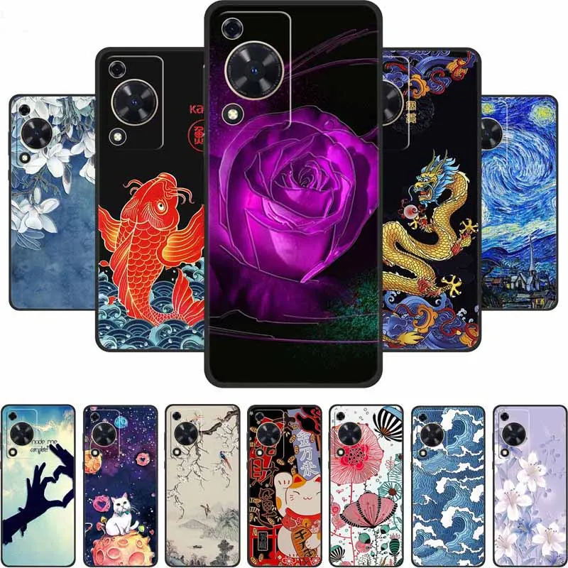 Embossed 3D Shockproof Silicone Phone Case - Soft Protective Cover