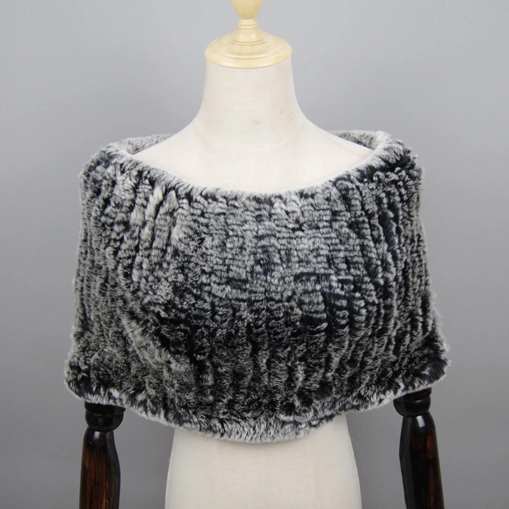 Russian New Winter Warm Fashion Genuine Fur Muffles Ladies Real Rex Rabbit Fur Ring Scarf Circle Long Knitted Real Scarves