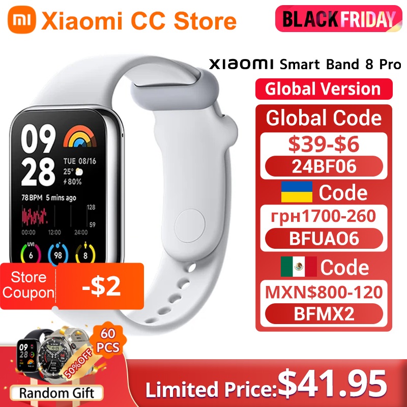 Xiaomi Mi Band 8 Pro Global Version Smart Wristband1.74" Color Square AMOLED GNSS Blood Oxygen Heart Rate Monitor Bluetooth 5.3