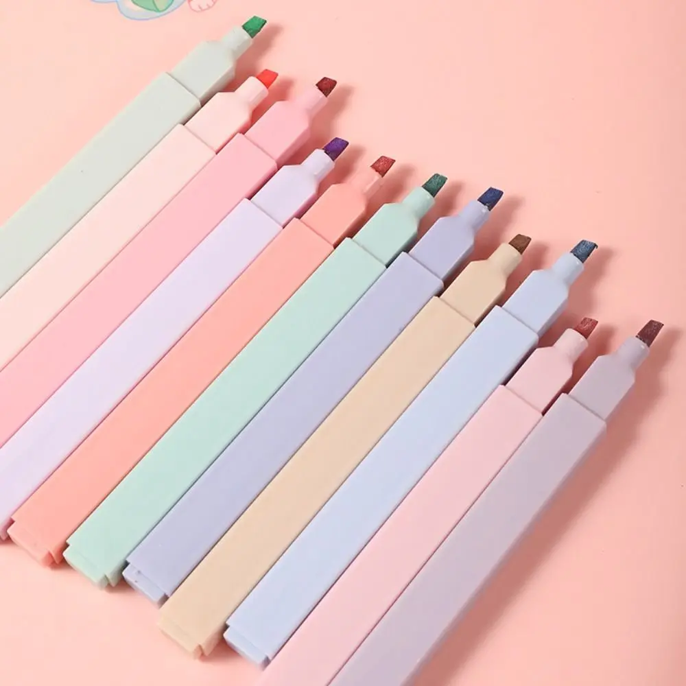 Double Headed Highlighter Pens Fluorescent Stationary Supplies Pastel Highlighters Kawaii Aesthetic Colored Markers Pens Office