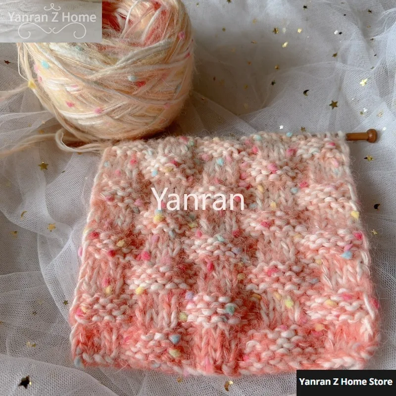 50g Chunky Yarn Long Dyed Peach Color Gradient Bean Thread Handmade Stick Needle Scarf Hat Soft Winter Decor Knitting Thread 2