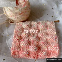 50g Chunky Yarn Long Dyed Peach Color Gradient Bean Thread Handmade Stick Needle Scarf Hat Soft Winter Decor Knitting Thread 2