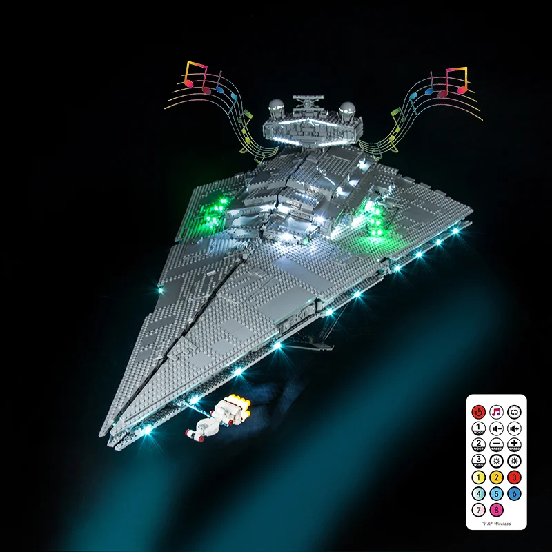No Model LED Light Kit for Imperial Destroyer 75252 Star Building