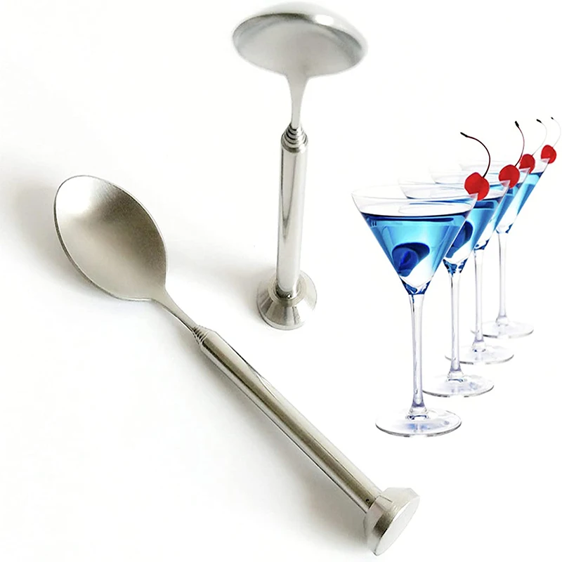 

Stainless Steel Retractable Bar Spoon Bar Tool Bartender Cocktail Mixing Stirring Spoon Telescopic Extendable Long Spoon Pocket