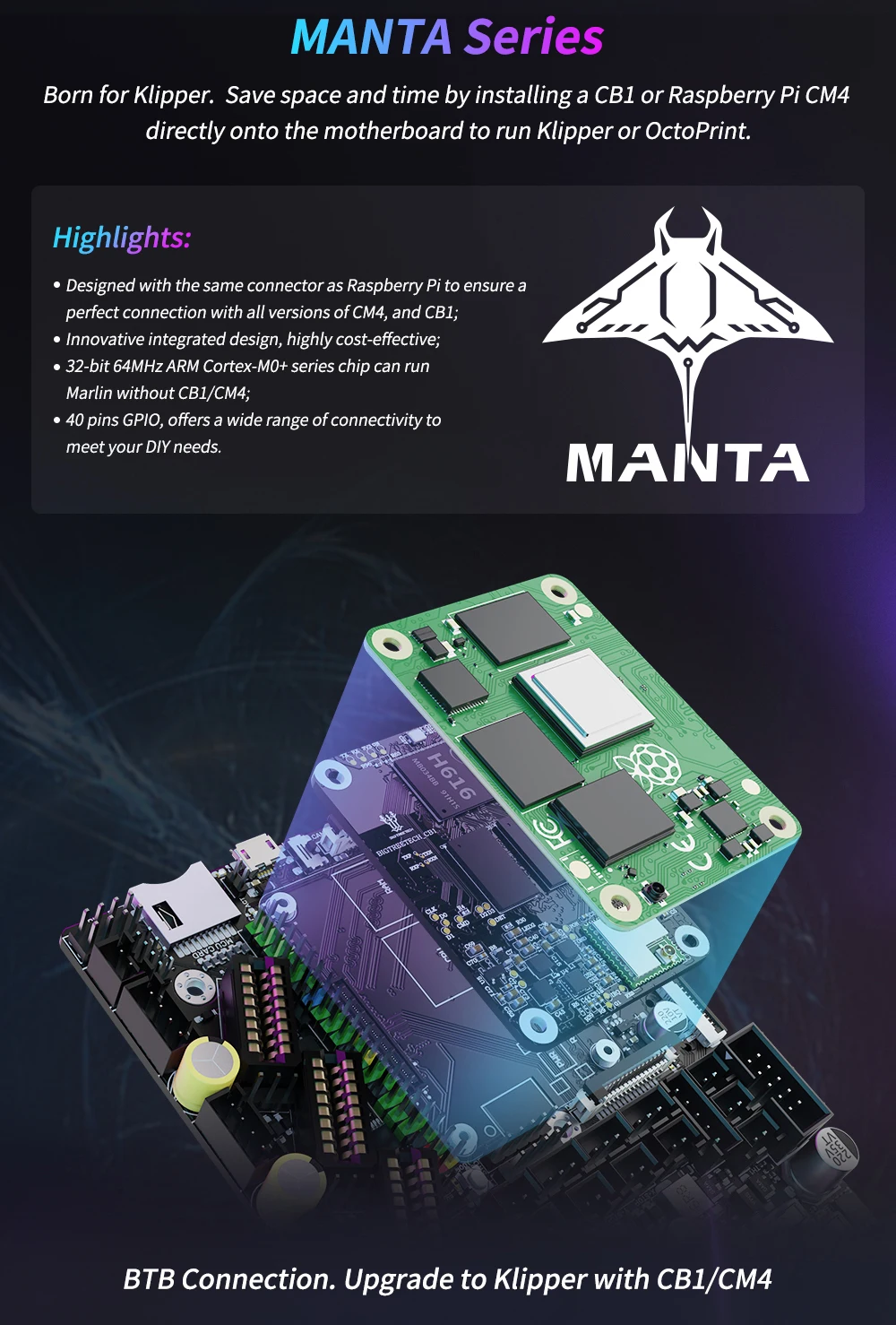 BIGTREETECH Motherboard para Impressora 3D, Motherboard, Control
