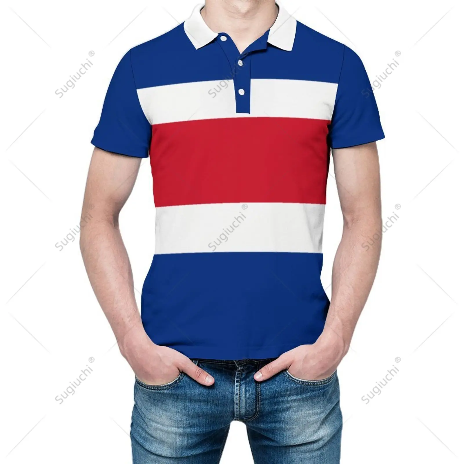 Polo Unisex Bandiera Costa Rica Stampa 3D Uomo Polo Abbigliamento Moda Tute Maniche Corte