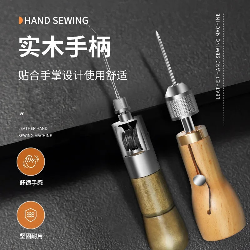 Kit Cucito Pelle 32 Pezzi – Aghi, Filo Cerato, Punteruolo – Per Riparazioni Tappezzeria, Borse, Divani - 4