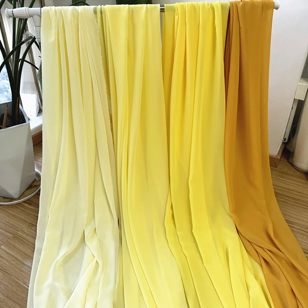 Yellow Chiffon Fabric - Perfect for Sewing Curtains, Summer Dresses, Lining, Wedding Decor, and DIY Projects