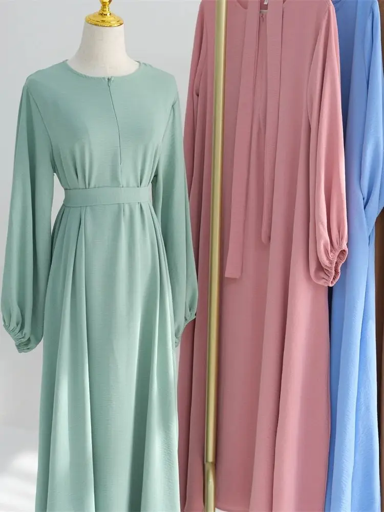 Фото Рамадан Abayas мусульманское арабское скромное платье молитвенная одежда для женщин Abaya Дубай, Турция мусульманский кафтан женское платье №4
