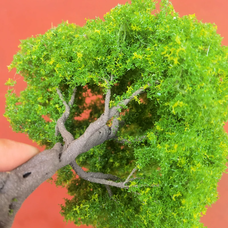 10/15/23cm Spring simulated tree model yellow green light tender handmade wire model tree fine scale train railway layout