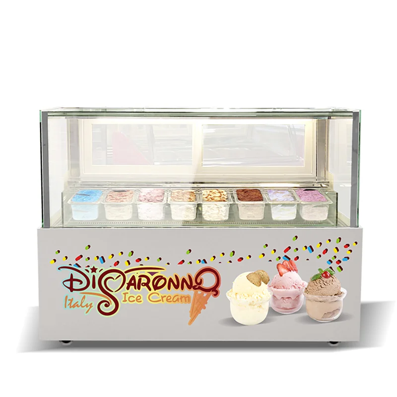 Commercial  Square Food Ice Cream Racks Display Stand Refrigerator Display Showcase Cabinet Cake Gelato Dipping Freezers customized size acrylic cake stand white acrylic risers acrylic display food riser square buffet riser