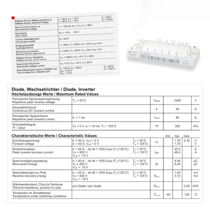 FP40R12KT3 new original power semiconductor IGBT thyristor variable frequency power module