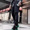 Men Fashion Casual Pencil Elasticity Jeans Male Multi Pocket Small Slim High Street Denim Pants Wash Solid Light Blue Trousers