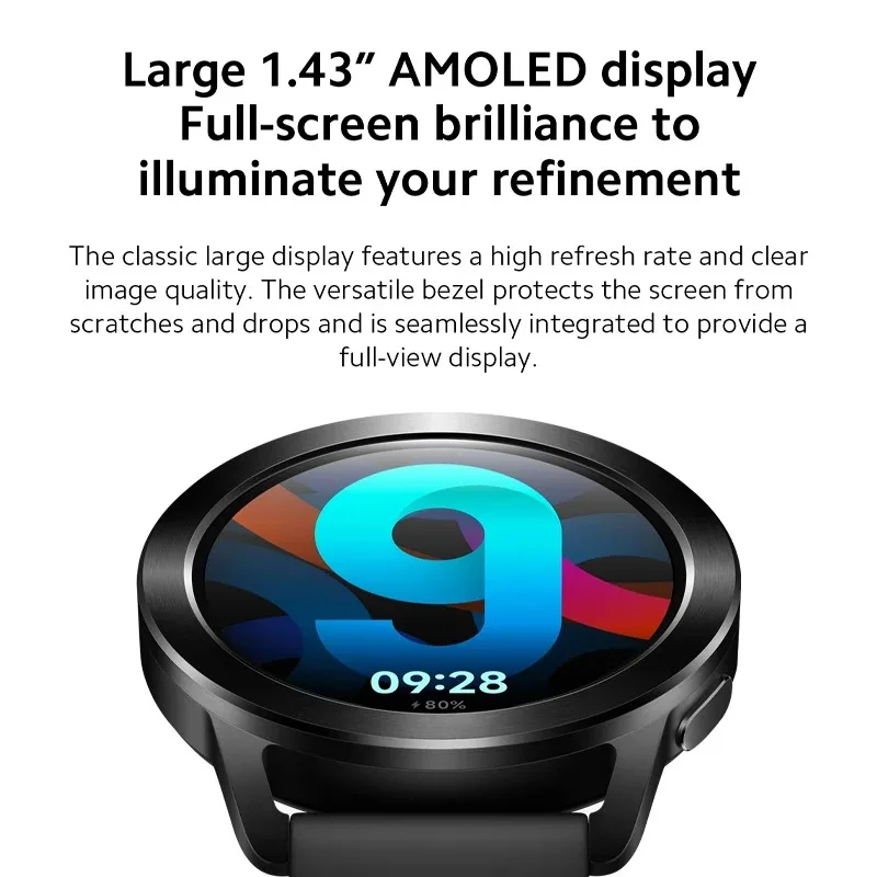 Xiaomi Watch S3 1.43"large AMOLED display Supports 150+sports modes Supports Bluetooth  phone call World Premiere Global Version 6