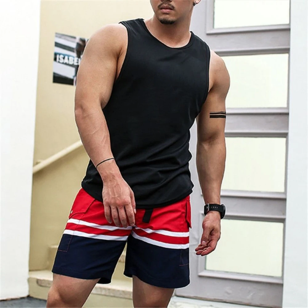 

Summer Mens Tank Top Fashion Gym Fitness Workout Sleeveless Shirt Clothing Male Singlet Hip Hop Casual Vest