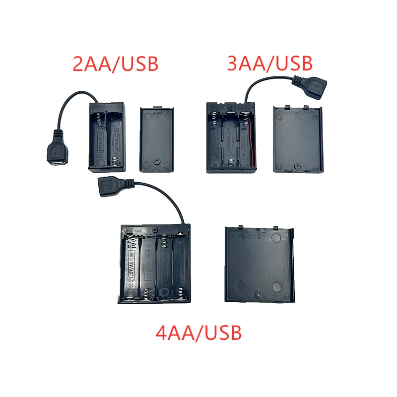 Battery Box Portable Mini AA Battery Holder Storage 2-8 x USB Power Supply For LED Strip Light