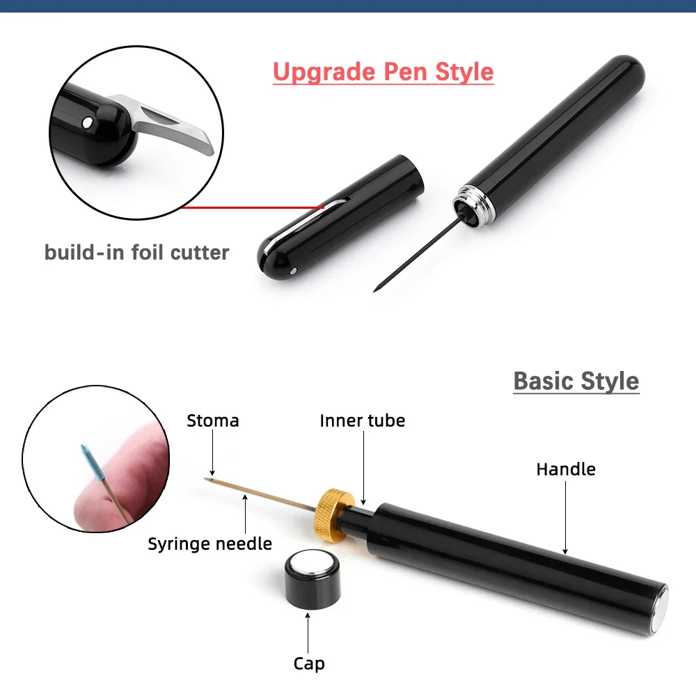 Wine Opener with Foil Cutter Stainless Steel Pin Air Pressure Cork Remover