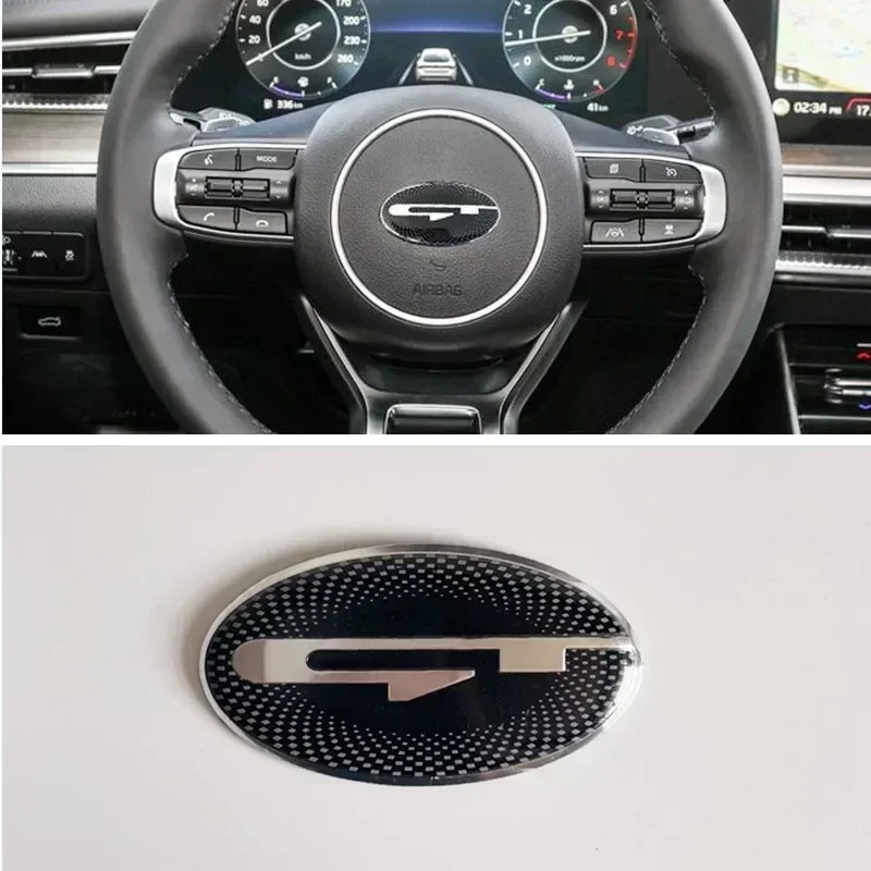 3D 알루미늄 자동차 스티어링 휠 센터 엠블럼 배지 스티커 데칼 For KIA K2 K3 K5 KX5 GT Forte Rio Optima Sorento 액세서리