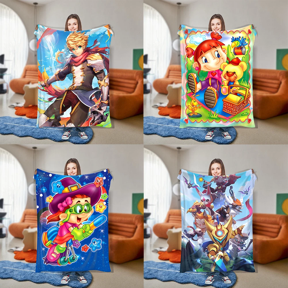 soft cartoon custom flannel New plush blanket anime air conditioning living room blanket bedroom children's bed sofa cover 3