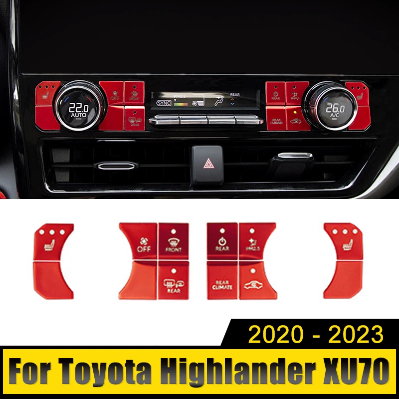 

Кнопка управления переключателем кондиционера для приборной панели автомобиля, регулируемая крышка для Toyota Highlander XU70 2020 2021 2022