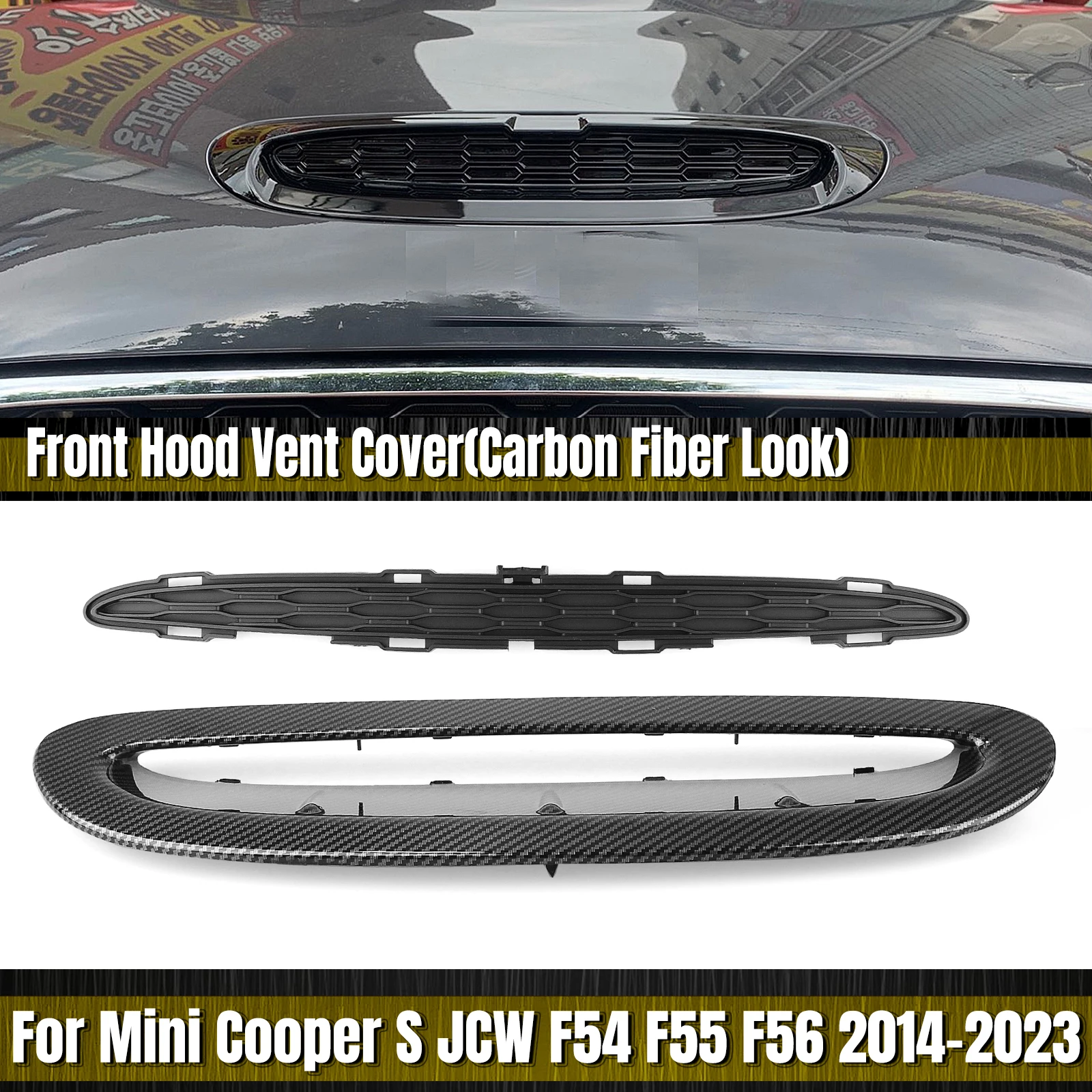 Für Mini Cooper S JCW F54 F55 F56 F57 2014-UP Glänzend Schwarz Front  Motorhaube Bonnet Vent Scoop air Outlet Abdeckung Trim Zubehör - AliExpress