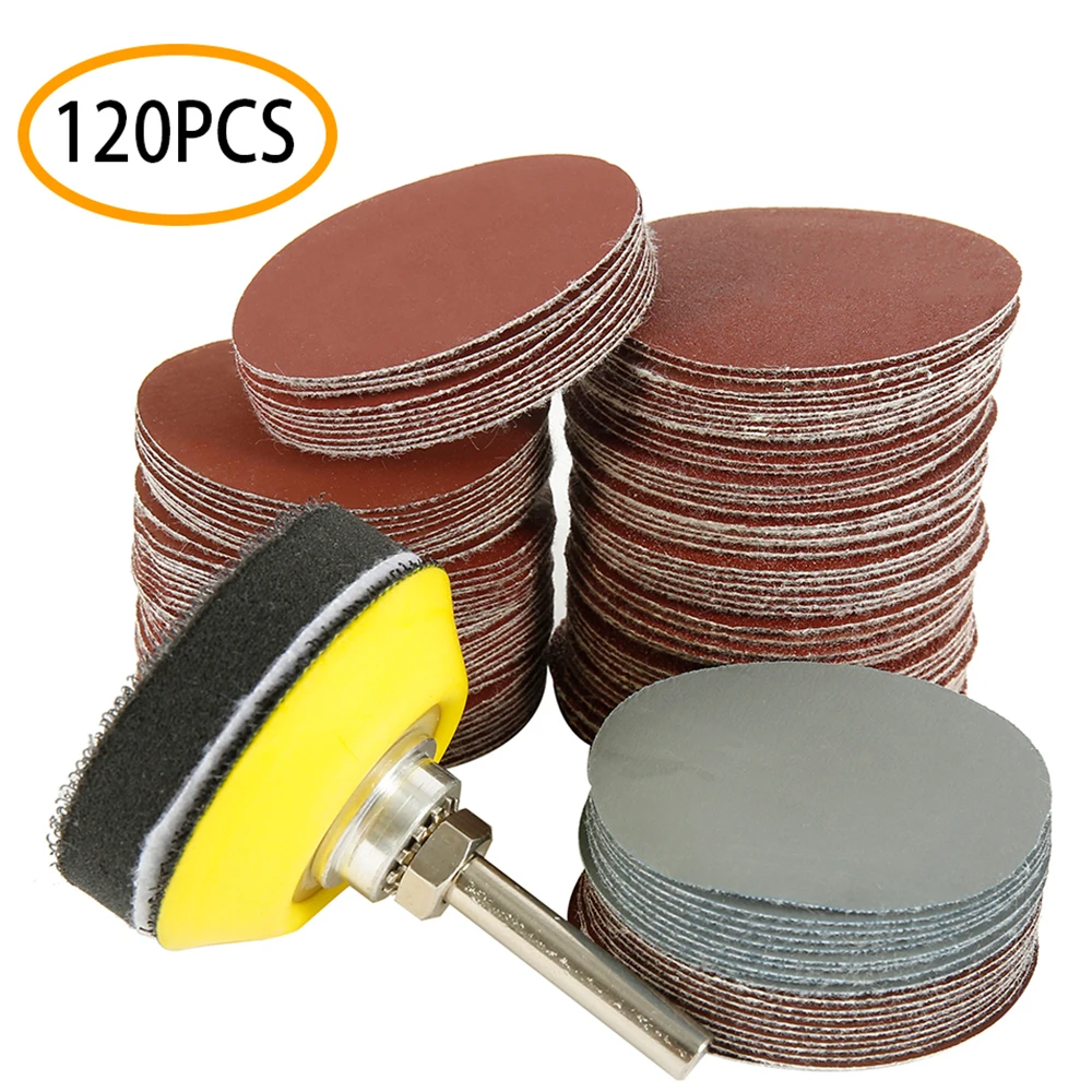 120Pcs Sandpaper 2 Inch Sanding Disc Abrasives Hook & Loop 60-3000 Grit Paper With Abrasive Polish Pad Plate Tool Accessories 120Pcs Sandpaper 2 Inch Sanding Disc Abrasives Hook & Loop 60-3000 Grit Paper With Abrasive Polish Pad Plate Tool Accessories