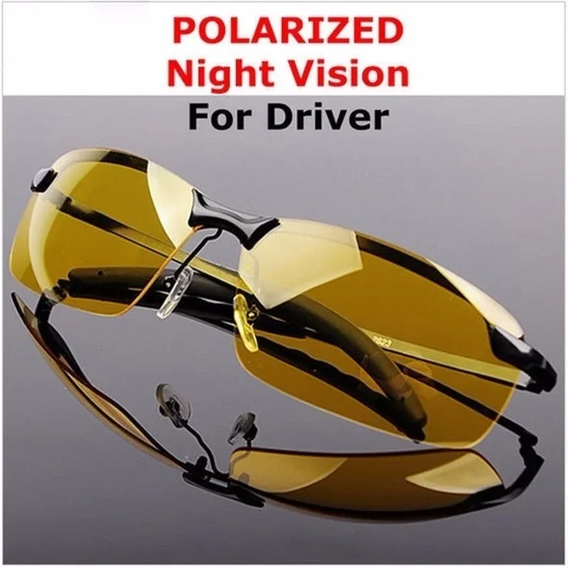 Night Vision Glasses PC Frame Polarized Sunglasses Men Outdoor Sport Sun Glasses Day Night Vision Driver Goggles