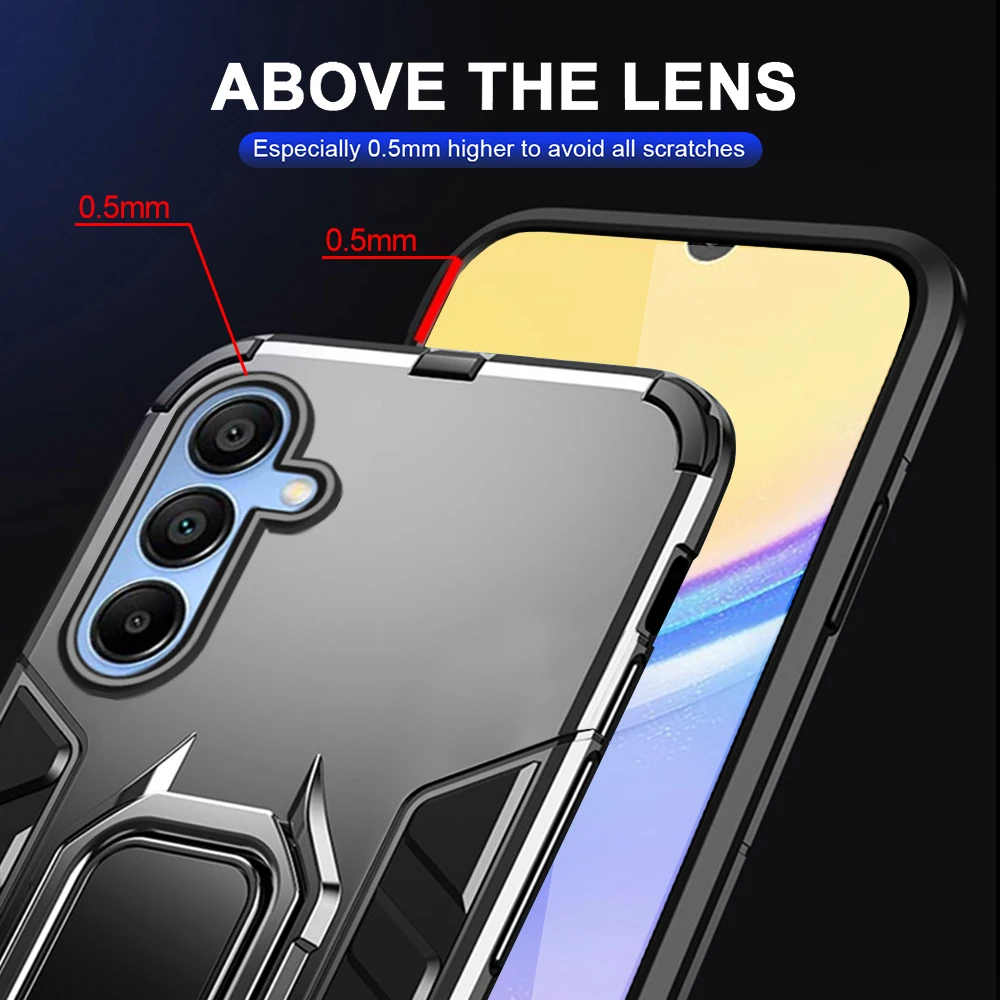Magnetic Ring Holder Case For Samsung Galaxy A15 A05 05S 5G 4G Full Lens Protective Back Cover On Samsun galaxya 05 05s_voghion.com