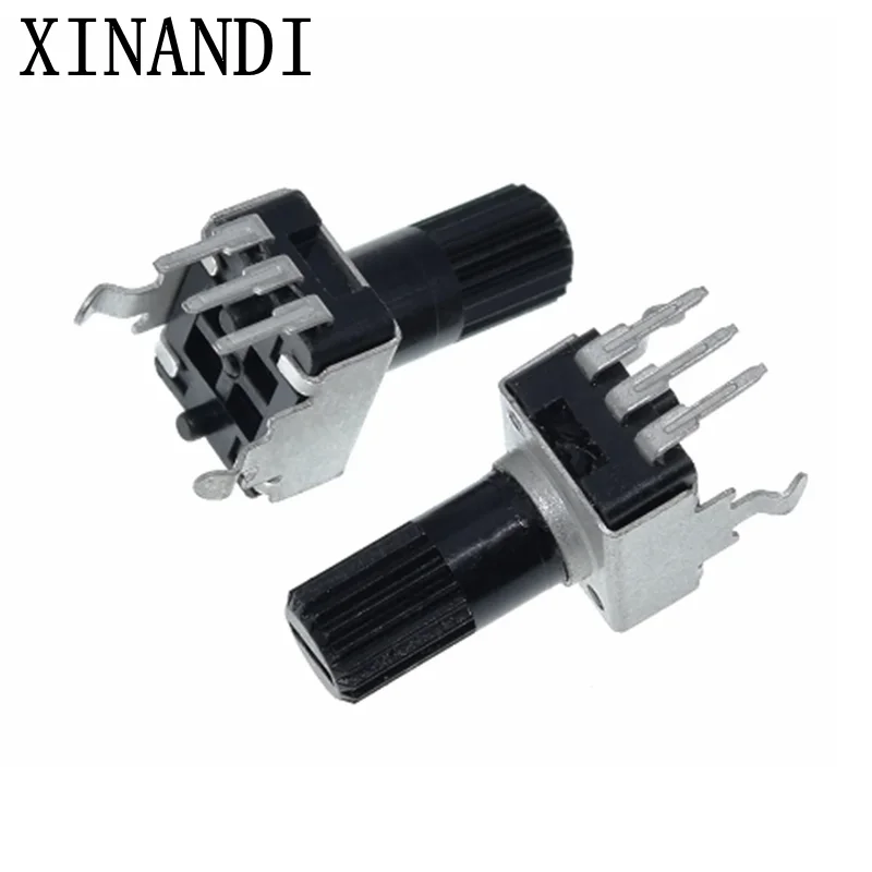 XINANDI 10pcs Rv09 Vertical 12.5mm Shaft 1k 2k 5k 10k 20k 50k 100k 0932 Adjustable Resistor 9 Type 3pin Seal Potentiometer