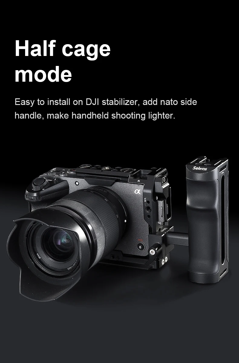 Camera Full Cage for SONY FX3/FX30 with Multiple Expansion Holes Aluminum Alloy