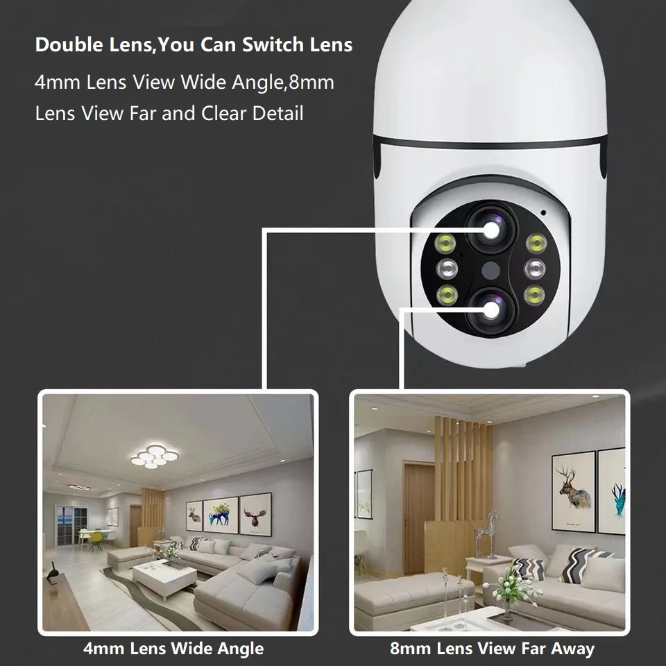   PTZ E27   ī޶, ̺  ī޶, , Ȩ,  , 10X , 8MP, 4K  