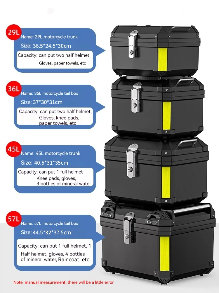 45L 57L 56L 65L Non Aluminum Alloy Motorcycle Trunk Large Capacity Electric Vehicle Storage Box Tail motorcycle tail box
