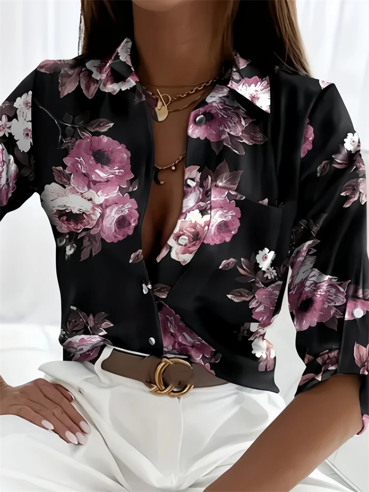 Hot Ladies Shirt 3D Print Long Sleeve Loose Shirts Hawaiian Shirts Fashion and Casual Character Size Comfortable Fabric