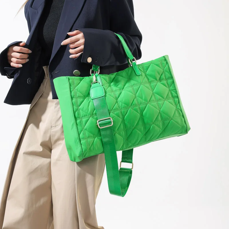 ショルダーバッグ・ポシェット GREEN STUFF Casual boxy shopper bag 53 solid cotton ivory Green Canvas Shoulder Bag Detachable Crossbody Purse Large