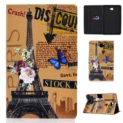 PU Leather Stand Cover for Tablet - Premium Protective Case, fits 10.1 - Inch Devices (Vintage tower)