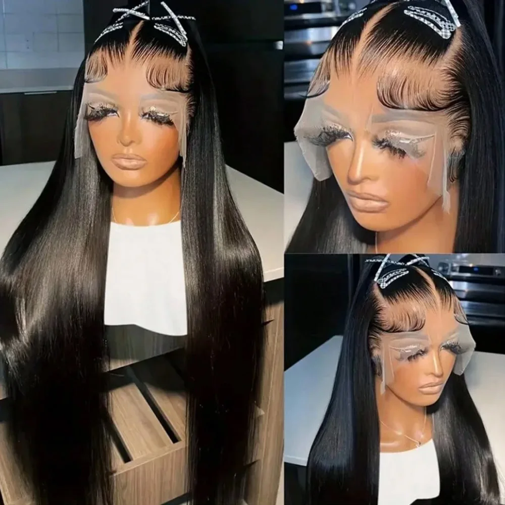 28 Inch Straight 13x4 Lace Front Wigs Human Hair with Baby Hair for Women Straight HD Transparent Lace Frontal Wigs Human Hair