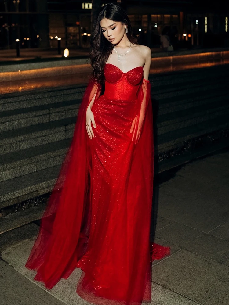 Nibber Slash Neck Dress Women Sequin Fashion Classic Mesh Patchwork Elegant Birthday Party Banquet Gown Christmas Chic Vestidos