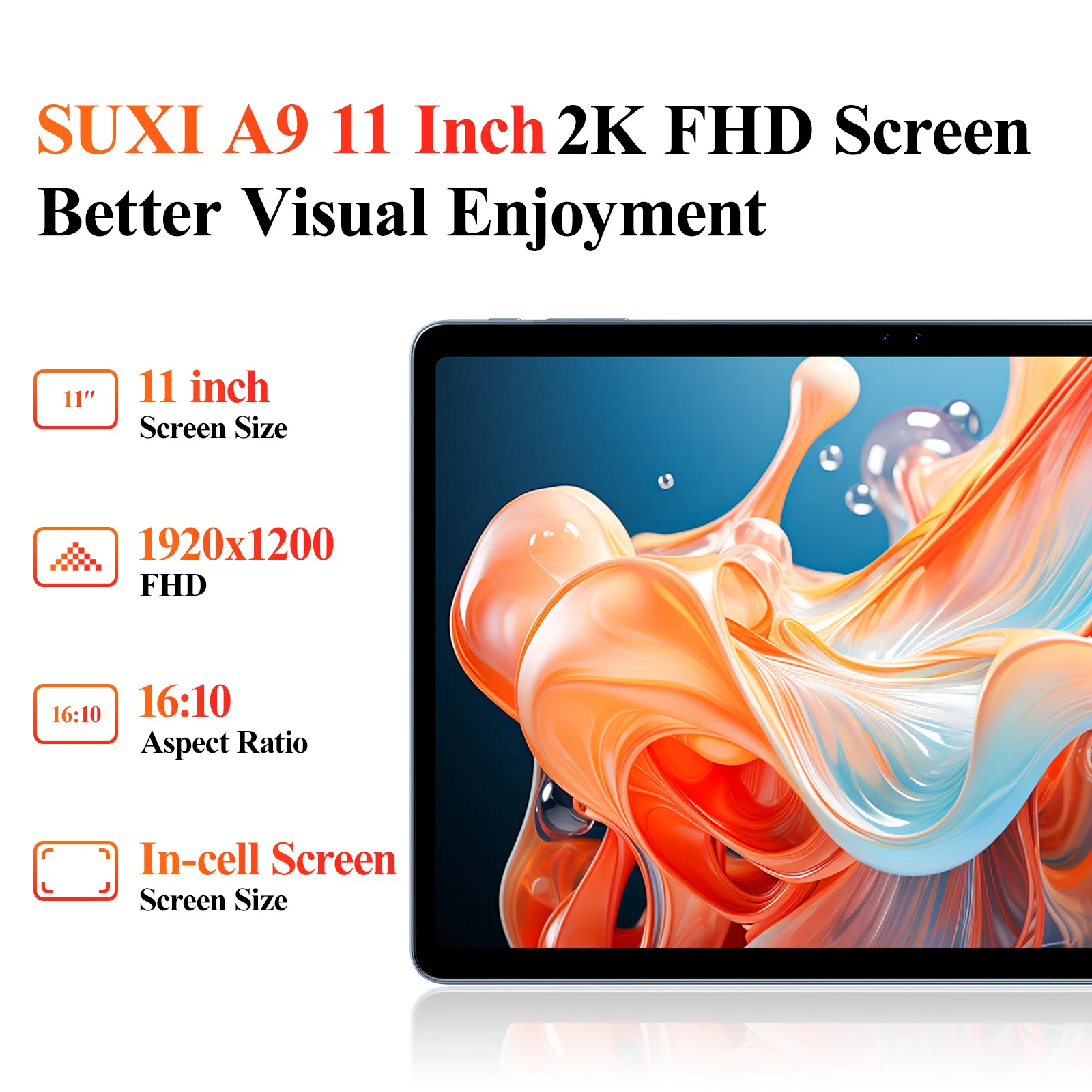 SUXI A9 XPro Android 14 Tablet | 11-inch IPS Display | 14GB RAM +