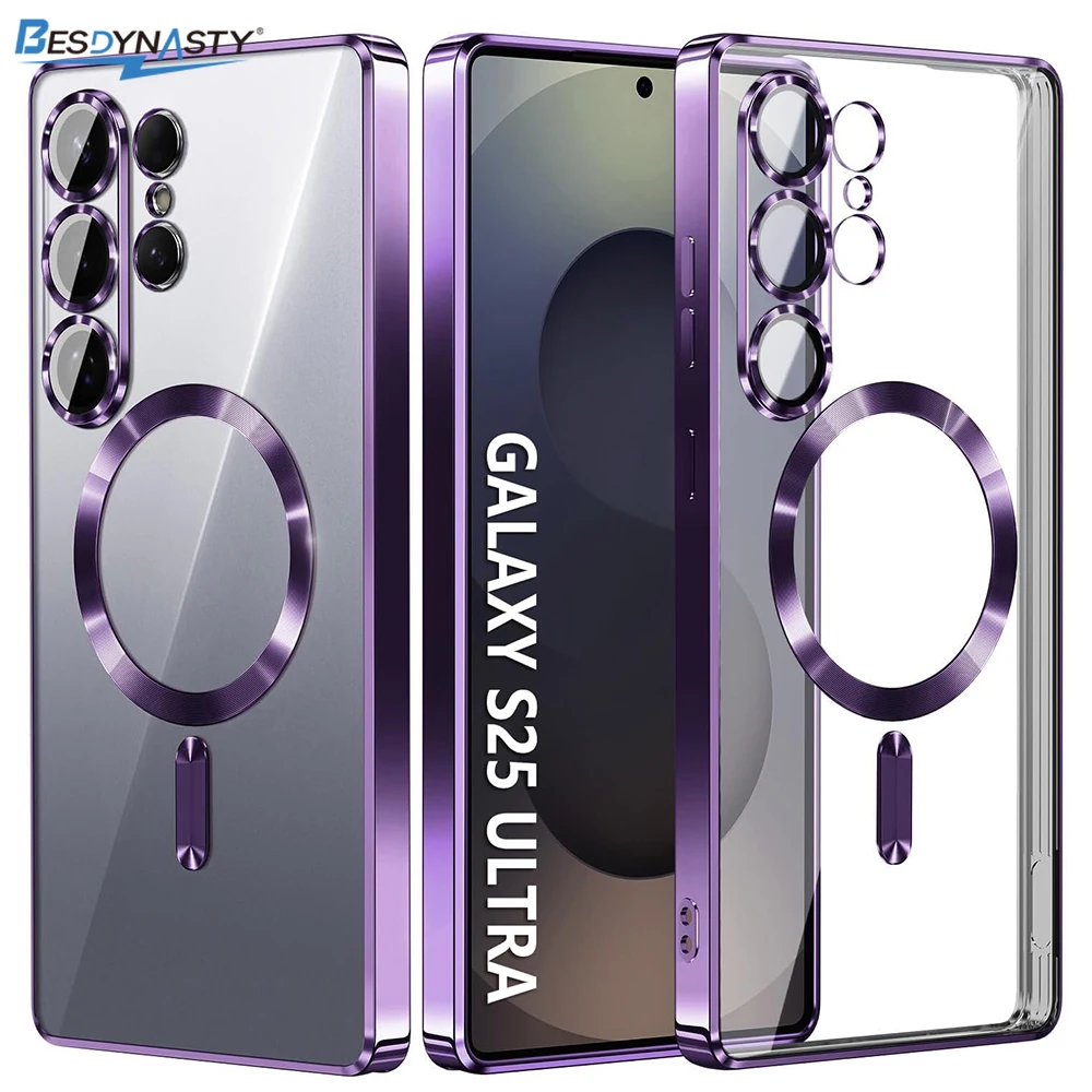 Magnetic Clear Soft Case with Luxury Glitter Plating