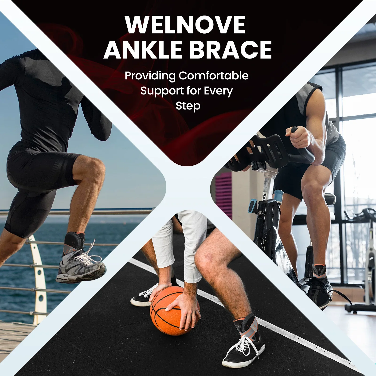 Unisex Ankle Orthosi Bracket Elastane Foot Stabilizer with Protective Rotary Ankle Strap for Injury Recovery Ankle Brace Support