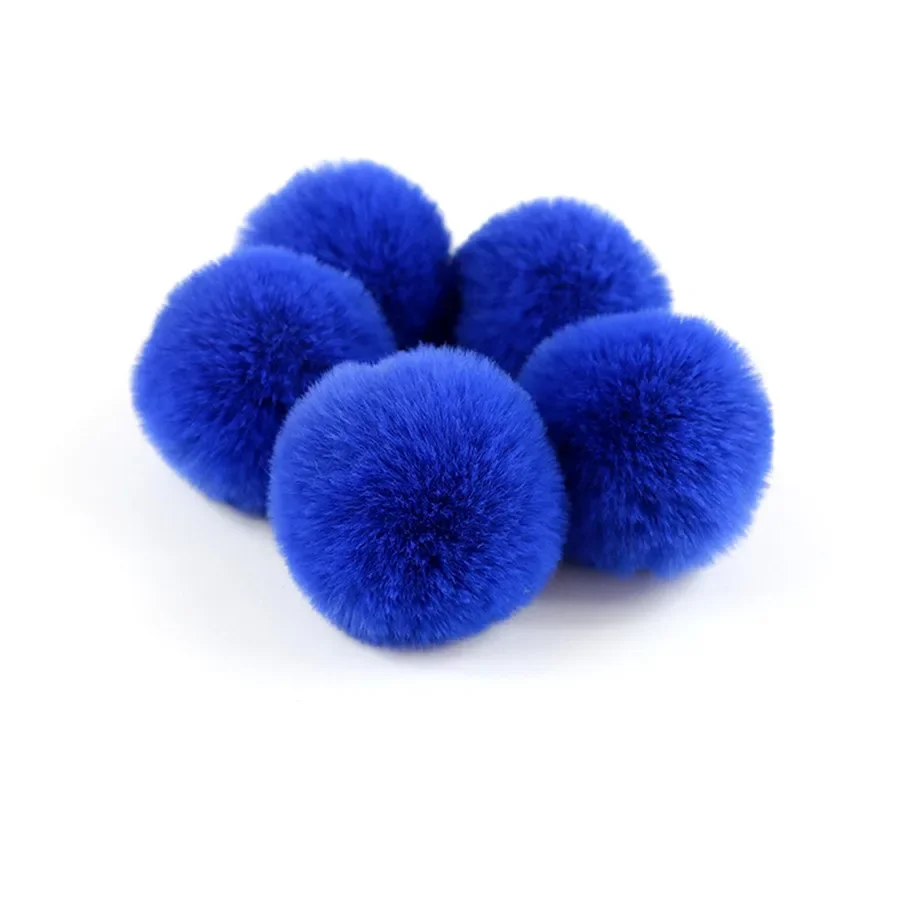 30 pompon in pelliccia sintetica da 5 cm, con passante