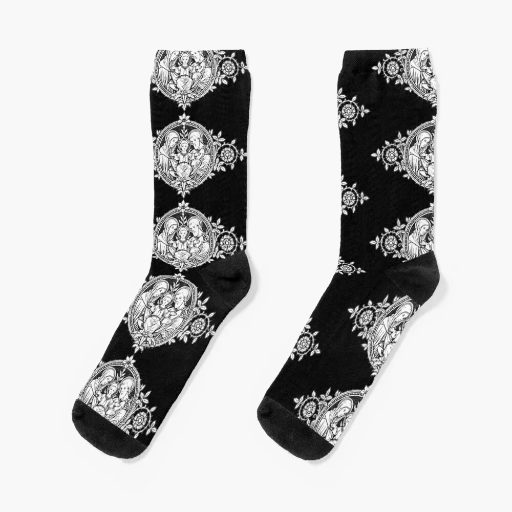 Vintage Holy Family Socks luxe Hiking boots halloween Man Socks Women's