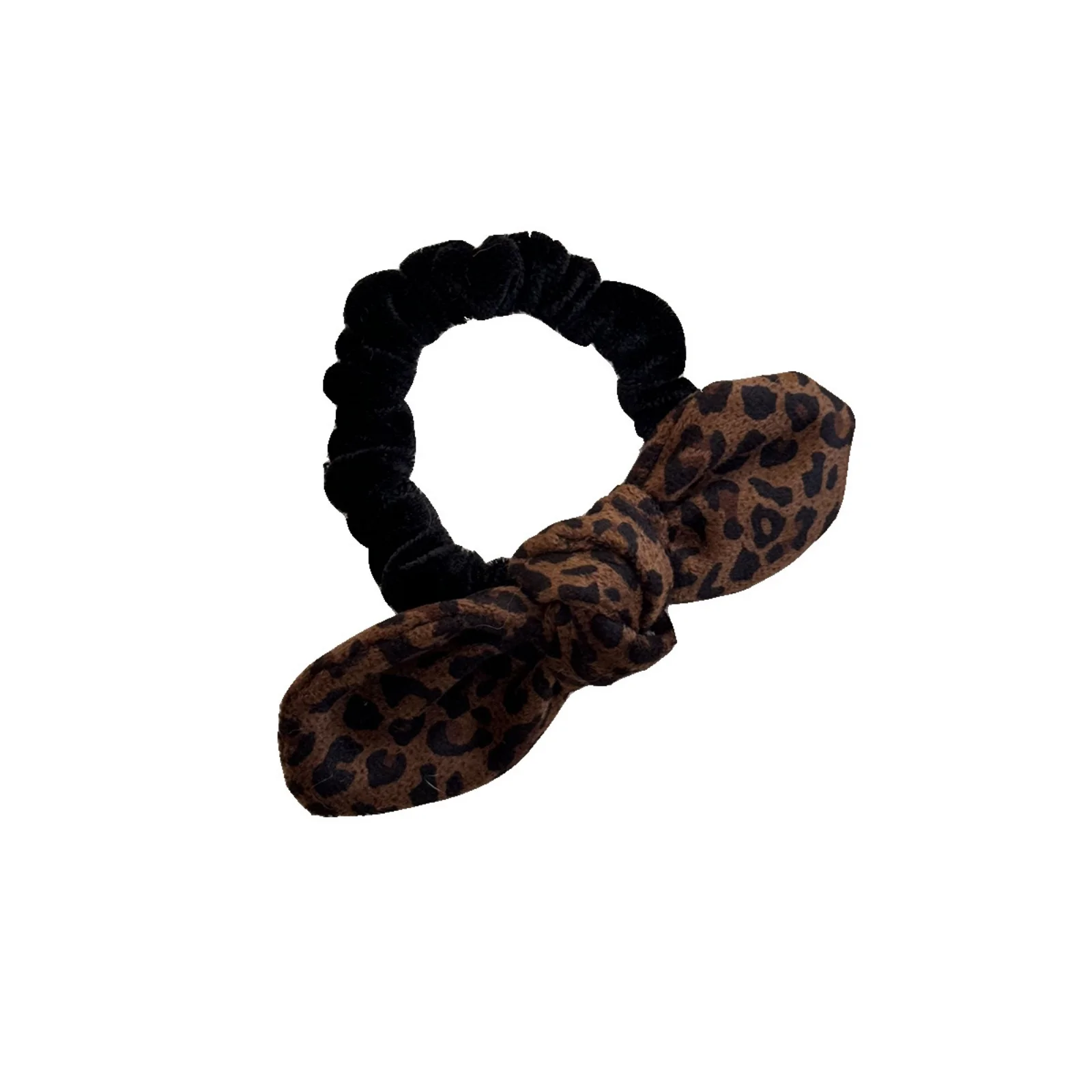 1PC Leopard Bow Hair Ties For Women Autumn Winter Vintage Fashion Hair Accessories Elastic Hair Bands Stylish Hair Decorations