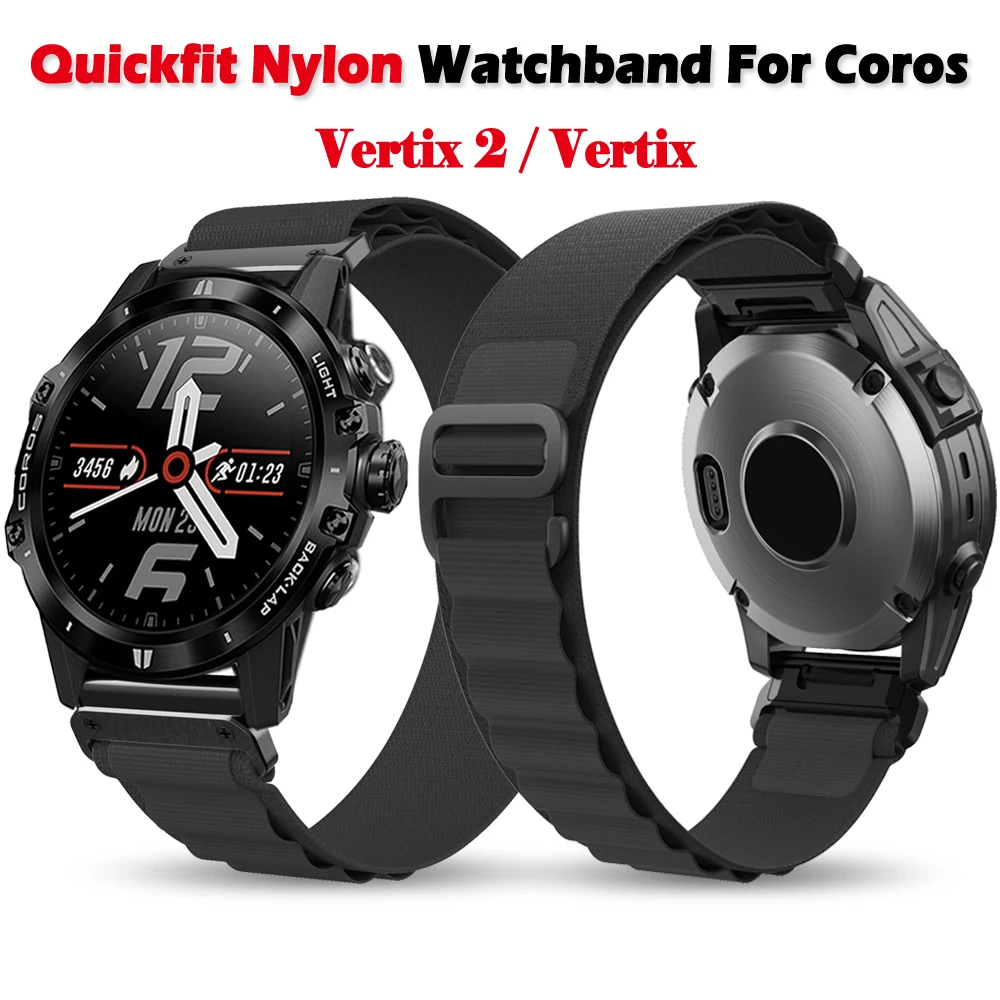 

Nylon Strap Band For Coros Vertix 2 / For Garmin Fenix 7 7X Pro 6 6X Pro 5X Plus 26/22mm Quickfit Bracelet Smartwatch Watchband