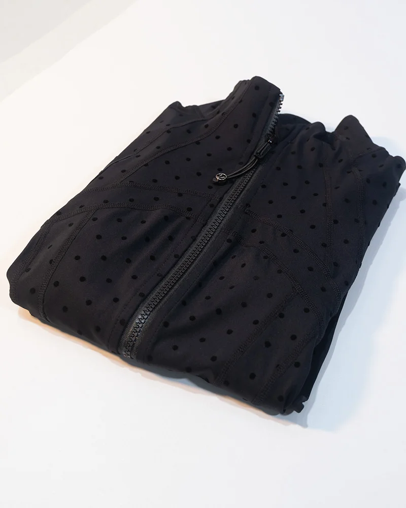 Women's Polka Dot Stand Collar Fitness Jacket 4