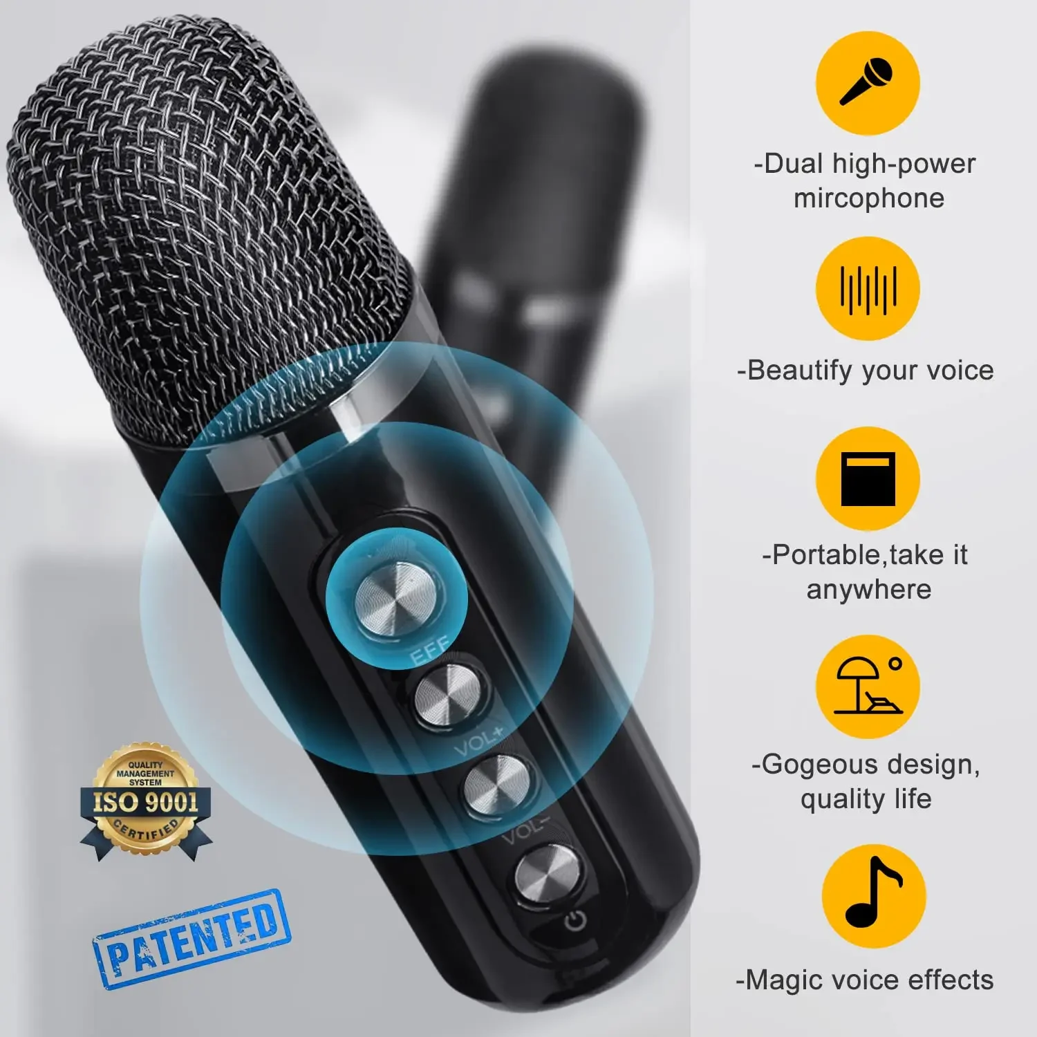 Karaoke Machine for Adults and Kids with 2 Microphones, Streams