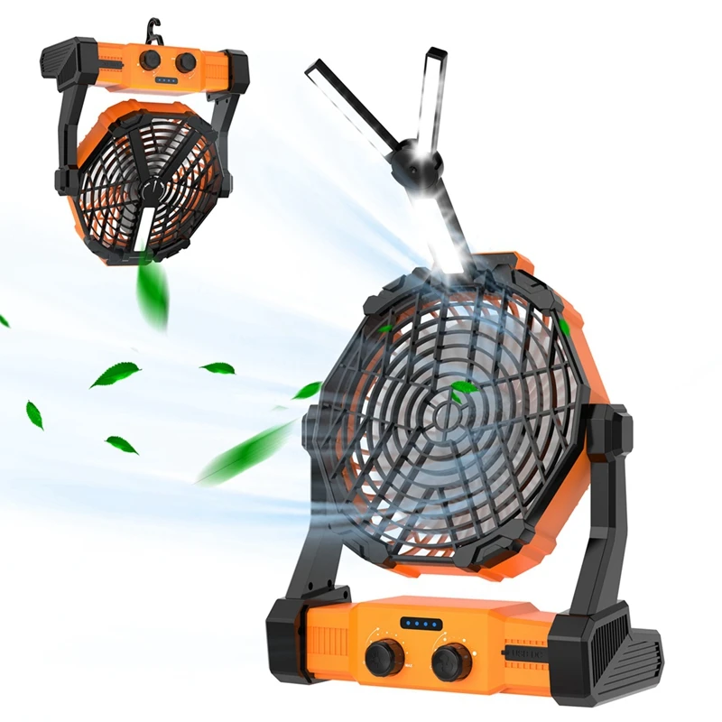 

Portable Camping Fan With LED Lantern 8000Mah Outdoor Fan Personal Rechargeable Fan For Travel, Hiking, Fishing, Picni Durable
