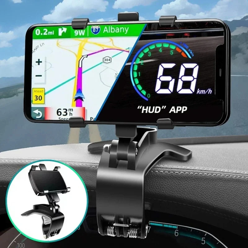 Supporto per telefono per auto Cruscotto Supporto per cellulare Supporto per cellulare Clip nella staffa di supporto GPS per auto per iPhone Supporto per auto portatile Samsung